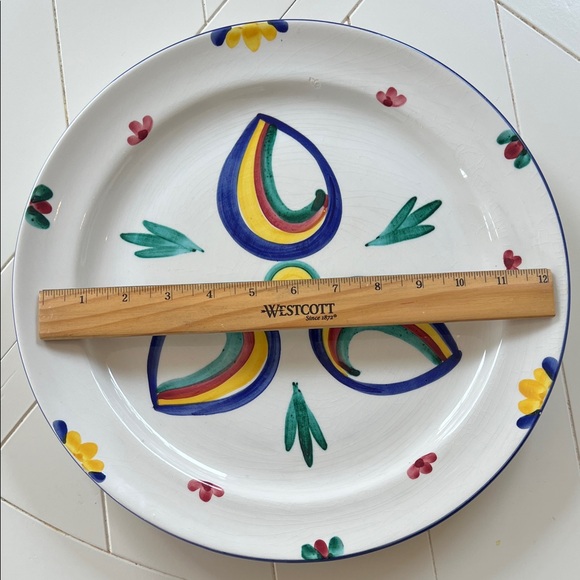 80s Vintage Studio Nova Multicolor Carnival Decorative Platter - Picture 2 of 6